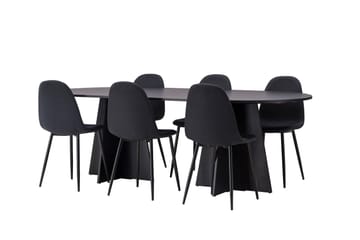 Bootcut Matgrupp 230 cm Rektangulär med 6 Polar stolar - Svart - Products - Möbler - Bord & matgrupp - Matgrupp