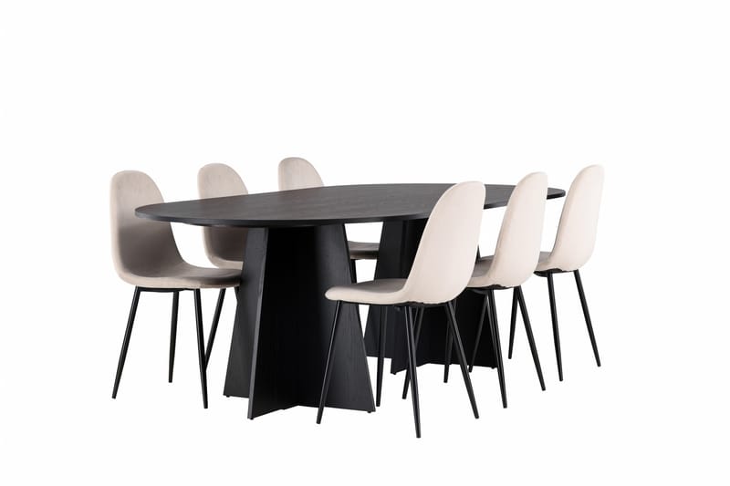 Bootcut Matgrupp 230 cm Rektangulär med 6 Polar stolar - Beige - Products - M öbler - Bord & matgrupp - Matgrupp