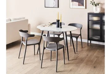 Castellana Matbord Förlängningsbart 120-160x80 cm - Vit/Svart - Products - Möbler - Bord & matgrupp - Matbord & köksbord