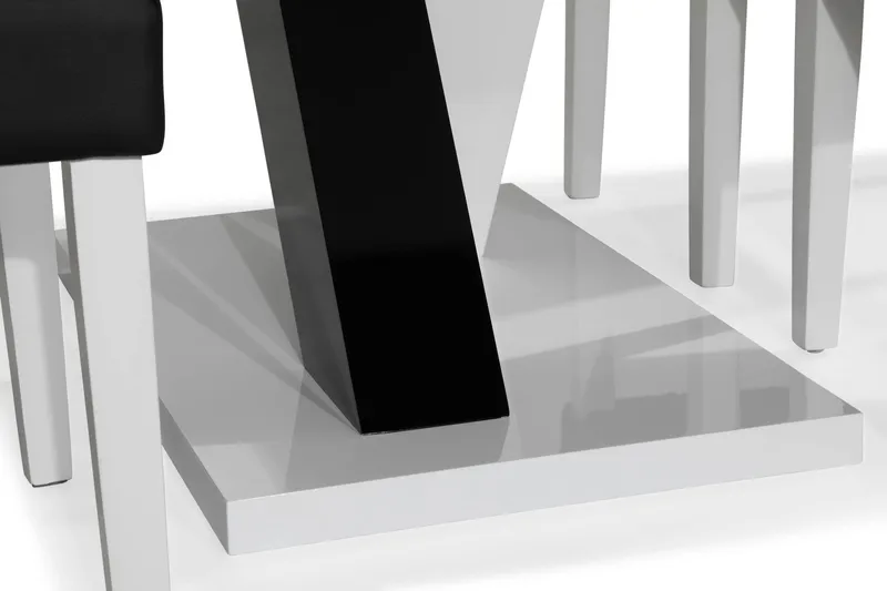 Cesi Matgrupp 140 cm med 4 Viktor Stol - Vit/Svart/Svart PU - Products - Möbler - Bord & matgrupp - Matgrupp