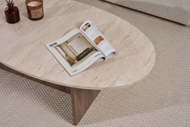Ceyra Soffbord 120x40x65 cm - Travertine Walnut - Products - Möbler - Bord & matgrupp - Soffbord