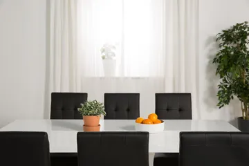 Cibus Matgrupp 180 cm med 6 Viktor Stol - Vit/Svart - Products - Möbler - Bord & matgrupp - Matgrupp