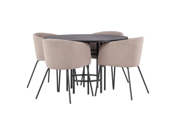 Copenhagen Matgrupp 115 cm Rund med 4 Berit stolar - Beige - Products - Möbler - Bord & matgrupp - Matgrupp