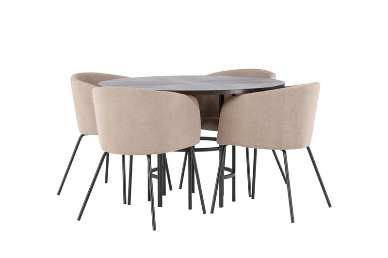 Copenhagen Matgrupp 115 cm Rund med 4 Berit stolar - Beige - Products - Möbler - Bord & matgrupp - Matgrupp