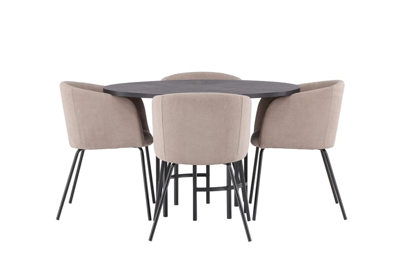 Copenhagen Matgrupp 115 cm Rund med 4 Berit stolar - Beige - Products - Möbler - Bord & matgrupp - Matgrupp