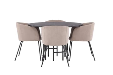 Copenhagen Matgrupp 115 cm Rund med 4 Berit stolar - Beige - Products - Möbler - Bord & matgrupp - Matgrupp