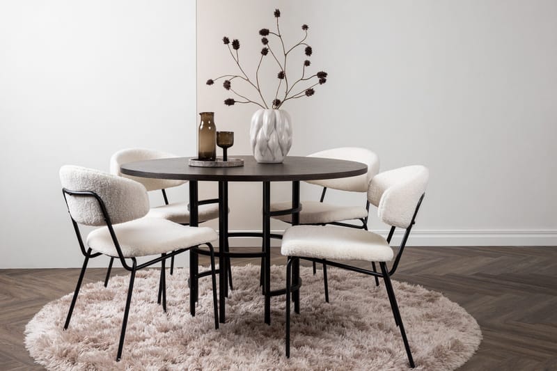 Copenhagen Matgrupp 115 cm Rund med 4 Chico Stolar - Svart - Products - Möbler - Bord & matgrupp - Matgrupp