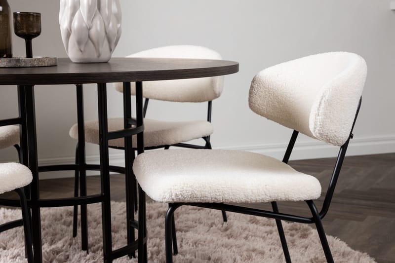 Copenhagen Matgrupp 115 cm Rund med 4 Chico Stolar - Svart - Products - Möbler - Bord & matgrupp - Matgrupp