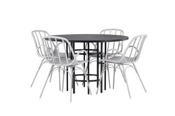 Copenhagen Matgrupp 115 cm Rund med 4 Dyrön stolar - Svart - Products - Möbler - Bord & matgrupp - Matgrupp