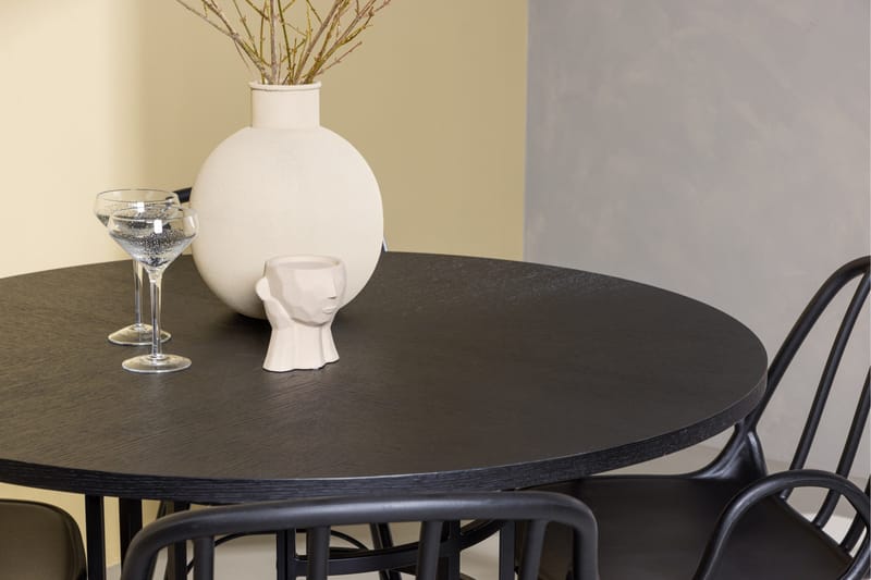 Copenhagen Matgrupp 115 cm Rund med 4 Dyrön stolar - Svart - Products - Möbler - Bord & matgrupp - Matgrupp