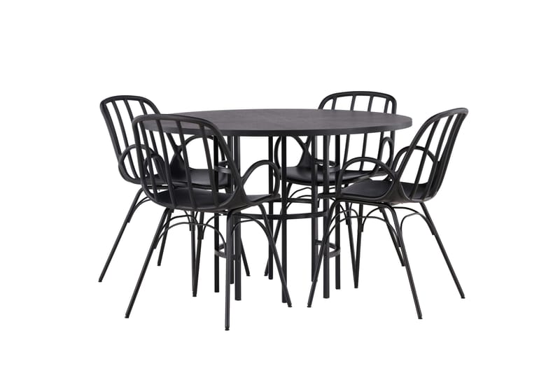 Copenhagen Matgrupp 115 cm Rund med 4 Dyrön stolar - Svart - Products - Möbler - Bord & matgrupp - Matgrupp