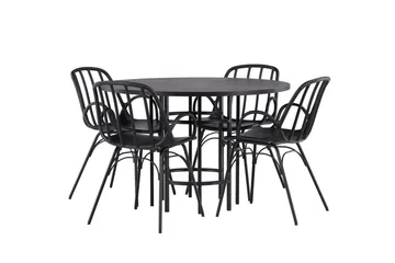 Copenhagen Matgrupp 115 cm Rund med 4 Dyrön stolar - Svart - Products - Möbler - Bord & matgrupp - Matgrupp