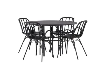 Copenhagen Matgrupp 115 cm Rund med 4 Dyrön stolar - Svart - Products - Möbler - Bord & matgrupp - Matgrupp