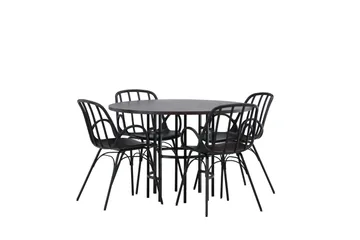 Copenhagen Matgrupp 115 cm Rund med 4 Dyrön stolar - Svart - Products - Möbler - Bord & matgrupp - Matgrupp