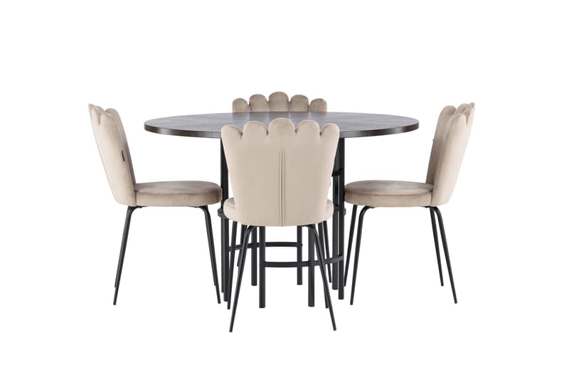 Copenhagen Matgrupp 115 cm Rund med 4 Limhamn stolar - Beige - Products - Möbler - Bord & matgrupp - Matgrupp