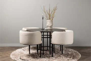 Copenhagen Matgrupp 115 cm Rund med 4 Simrishman stolar - Beige - Products - Möbler - Bord & matgrupp - Matgrupp