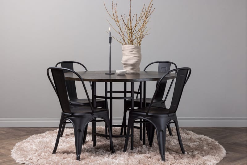 Copenhagen Matgrupp 115 cm Rund med 4 Tempe Stolar - Svart - Products - Möbler - Bord & matgrupp - Matgrupp