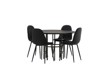 Copenhagen Matgrupp 115 cm Rund med 4 Polar stolar - Svart - Products - Möbler - Bord & matgrupp - Matgrupp