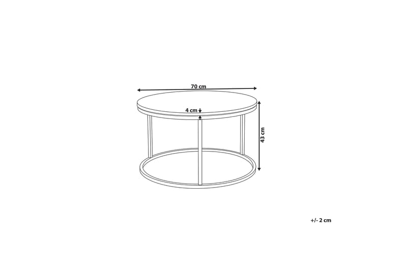 Coralla Soffbord 70 cm Runt Marmormönster - Vit/Koppar - Products - Möbler - Bord & matgrupp - Soffbord