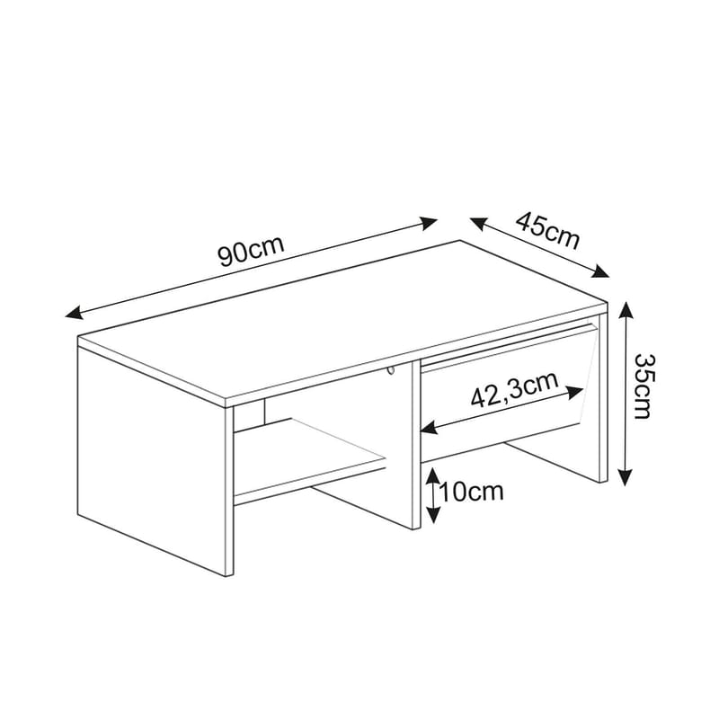 Crala Soffbord 90x35x45 cm - Antracit - Products - Möbler - Bord & matgrupp - Soffbord