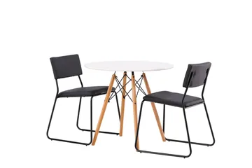 Danburi Matgrupp 60 cm Rund med 2 Kenth Stolar - Svart - Products - Möbler - Bord & matgrupp - Matgrupp