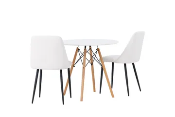 Danburi Matgrupp 60 cm Rund med 2 Night stolar - Vit - Products - Möbler - Bord & matgrupp - Matgrupp
