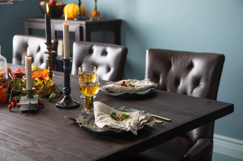 Dijon Matgrupp 200 cm med 6 Tuva Fåtölj - Vintage Trä / Brun Pu - Products - Möbler - Bord & matgrupp - Matgrupp