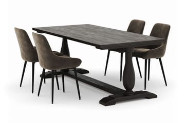 Dijon Matgrupp 200x100cm med 4 Alsarp Matstolar - Brun - Products - Möbler - Bord & matgrupp - Matgrupp