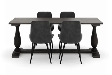 Dijon Matgrupp 200x100cm med 4 Alsarp Matstolar - Brun - Products - Möbler - Bord & matgrupp - Matgrupp