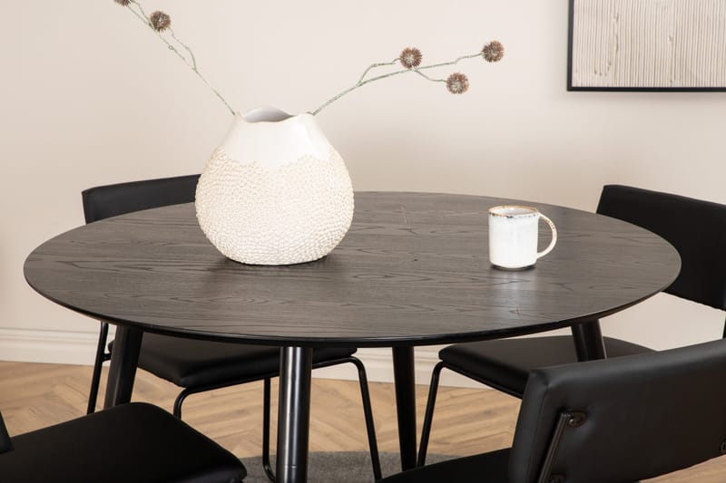 Dipp Matgrupp 115 cm Rund med 4 Kenth Stolar - Svart - Products - Möbler - Bord & matgrupp - Matgrupp