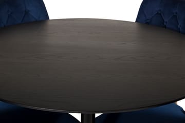Dipp Matgrupp 115 cm Rund med 4 Velvet stolar - Svart - Products - Möbler - Bord & matgrupp - Matgrupp