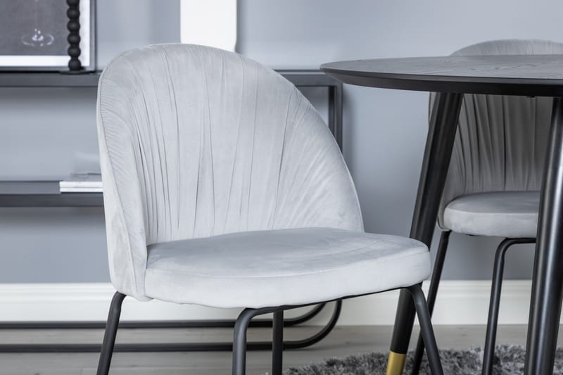 Dipp Matgrupp 115 cm Rund med 4 Wrinkles stolar - Svart/Guld - Products - Möbler - Bord & matgrupp - Matgrupp