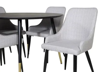 Dipp Matgrupp 115 cm Rund med 4 Plaza stolar - Svart/Guld - Products - Möbler - Bord & matgrupp - Matgrupp