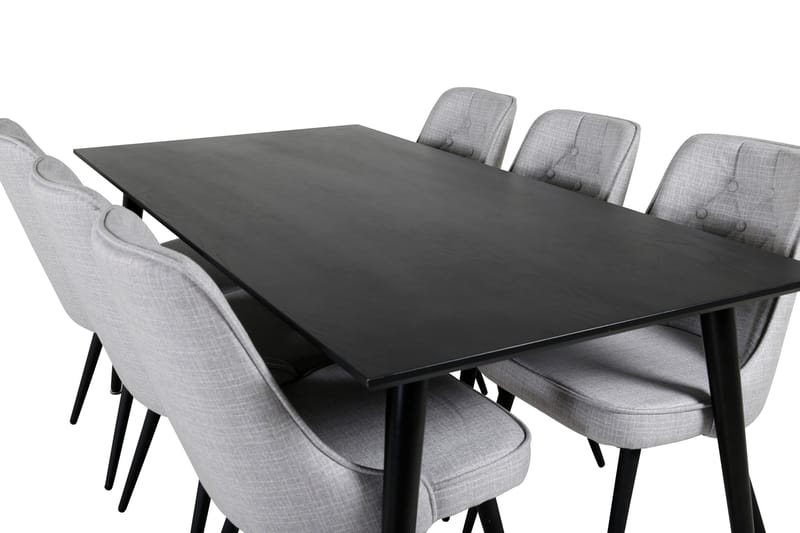 Dipp Matgrupp 180 cm Rektangul är med 6 Velvet Deluxe stolar - Svart - Products - Möbler - Bord & matgrupp - Matgrupp
