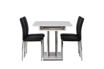 Disa Matgrupp 120 cm Rektangulär med 4 Lily stolar - Svart - Products - Möbler - Bord & matgrupp - Matgrupp