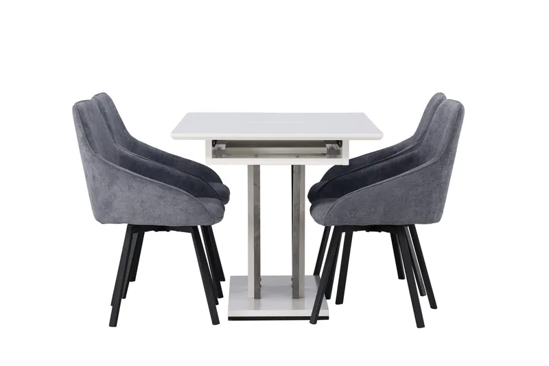 Disa Matgrupp 120 cm Rektangulär med 4 Rosie stolar - Svart - Products - Möbler - Bord & matgrupp - Matgrupp