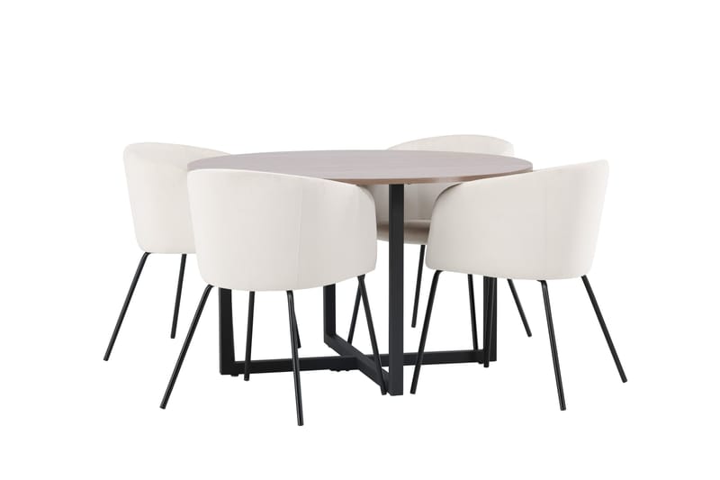 Durango Matgrupp 120 cm Rund med 4 Berit Stolar - Valnöt - Products - Möbler - Bord & matgrupp - Matgrupp