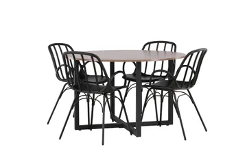 Durango Matgrupp 120 cm Rund med 4 Dyrön Stolar - Valnöt - Products - Möbler - Bord & matgrupp - Matgrupp