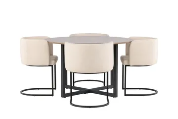 Durango Matgrupp 120 cm Rund med 4 Simrishamn Stolar - Valnöt - Products - Möbler - Bord & matgrupp - Matgrupp