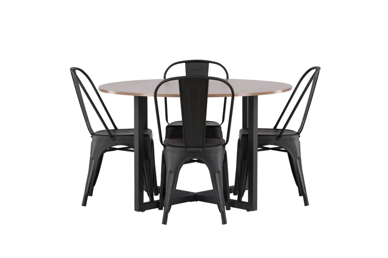 Durango Matgrupp 120 cm Rund med 4 Tempe Stolar - Valnöt - Products - Möbler - Bord & matgrupp - Matgrupp