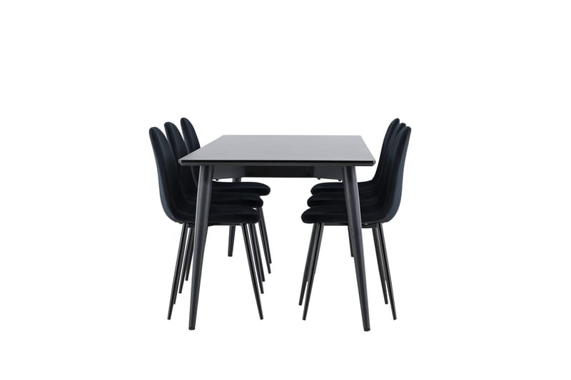 Ellis Matgrupp 230 cm Rektangulär med 6 Polar stolar - Svart/Svart - Products - Möbler - Bord & matgrupp - Matgrupp