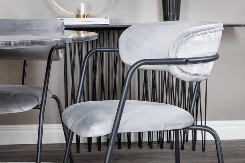 Estelle Matgrupp 106 cm Rund med 4 Arrow stolar - Svart/Guld - Products - Möbler - Bord & matgrupp - Matgrupp