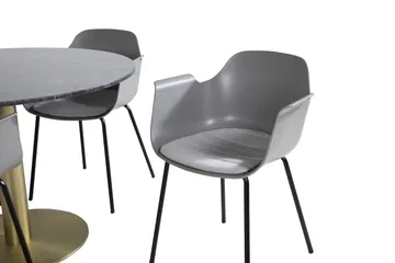 Estelle Matgrupp 106 cm Rund med 4 Comfort stolar - Svart/Guld - Products - Möbler - Bord & matgrupp - Matgrupp