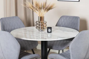 Estelle Matgrupp 106 cm Rund med 4 Gemma stolar - Svart - Products - Möbler - Bord & matgrupp - Matgrupp