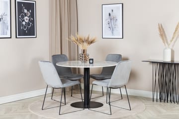 Estelle Matgrupp 106 cm Rund med 4 Muce stolar - Svart - Products - Möbler - Bord & matgrupp - Matgrupp