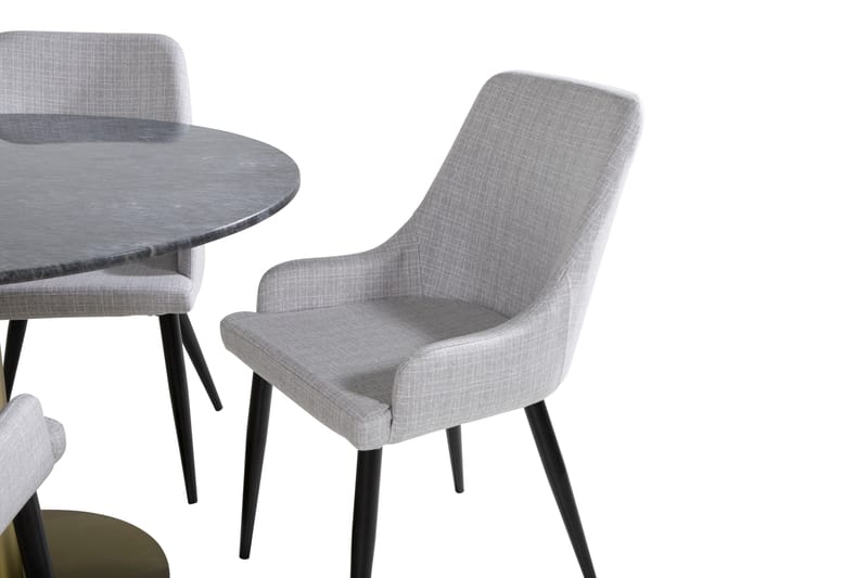 Estelle Matgrupp 106 cm Rund med 4 Plaza stolar - Svart/Guld - Products - Möbler - Bord & matgrupp - Matgrupp