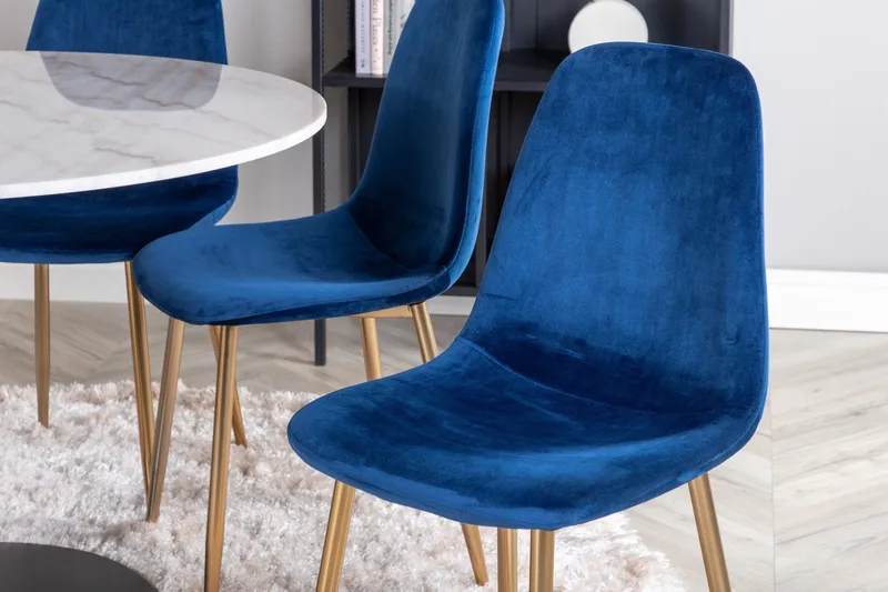 Estelle Matgrupp 106 cm Rund med 6 Polar stolar - Svart - Products - Möbler - Bord & matgrupp - Matgrupp