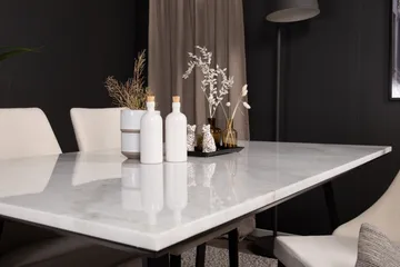 Estelle Matgrupp 140 cm Rektangulär med 4 Leone stolar - Svart - Products - Möbler - Bord & matgrupp - Matgrupp