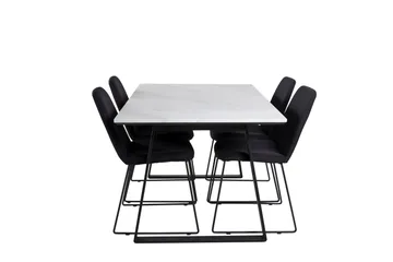 Estelle Matgrupp 140 cm Rektangulär med 4 Muce stolar - Svart - Products - Möbler - Bord & matgrupp - Matgrupp