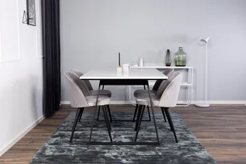 Estelle Matgrupp 140 cm Rektangulär med 4 Velvet stolar - Svart - Products - Möbler - Bord & matgrupp - Matgrupp